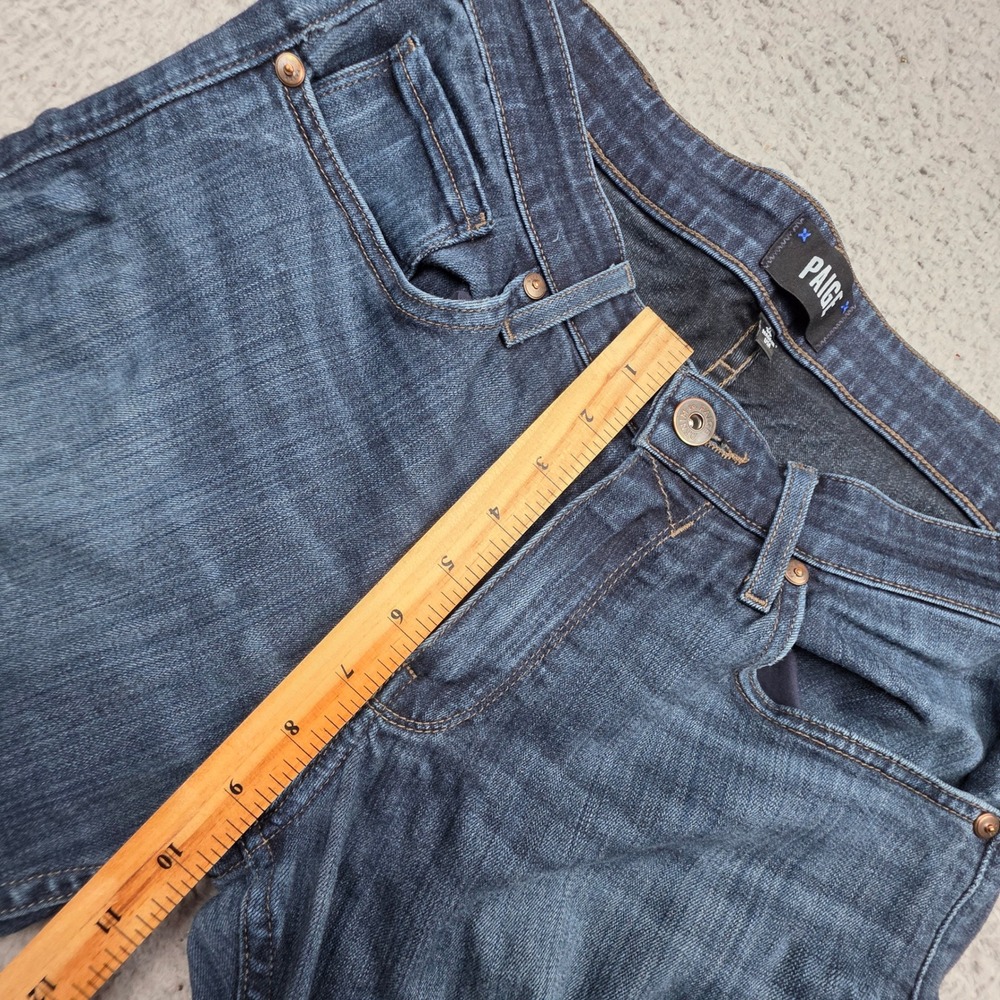 Paige Lennox Jeans Mens 30 Dark‎ Blue Slim Fit Soft Stretch Made in USA Denim - Picture 4 of 13